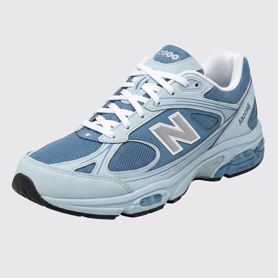New Balance ABZORB 2000 Still Water Blue Agate sneaker – front three-quarter view