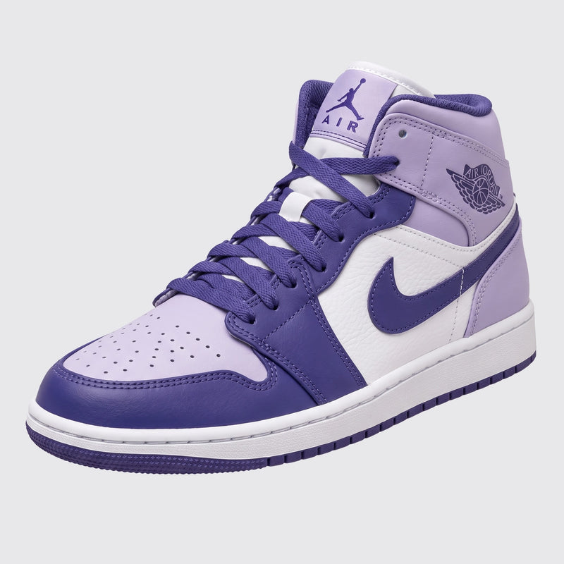 Air Jordan 1 Mid Blueberry sneaker – front three-quarter view