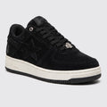 A Bathing APE BAPE STA Black Suede sneaker – front three-quarter view