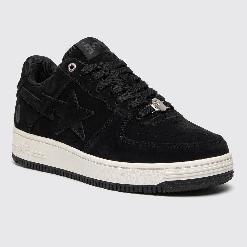 A Bathing APE BAPE STA Black Suede sneaker – front three-quarter view