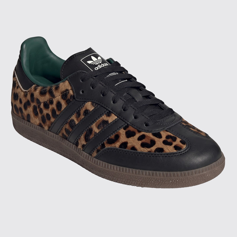 Sneaker Adidas Samba OG Black Leopard – vue de trois-quarts avant