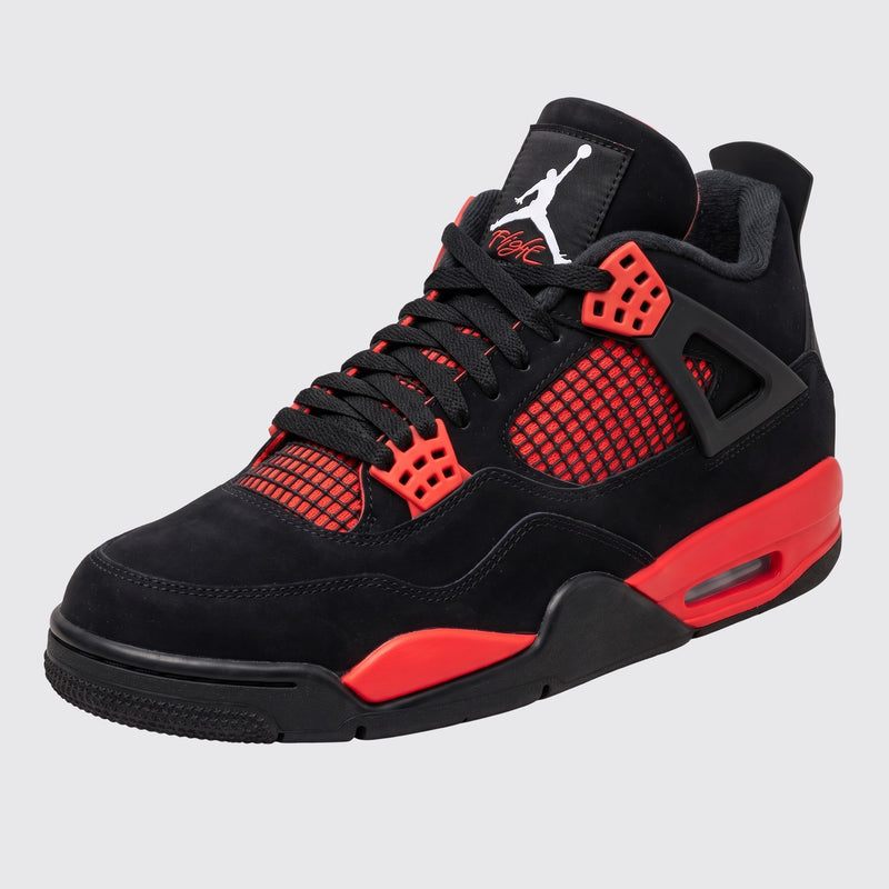 Air Jordan 4 Red Thunder sneaker – front three-quarter view