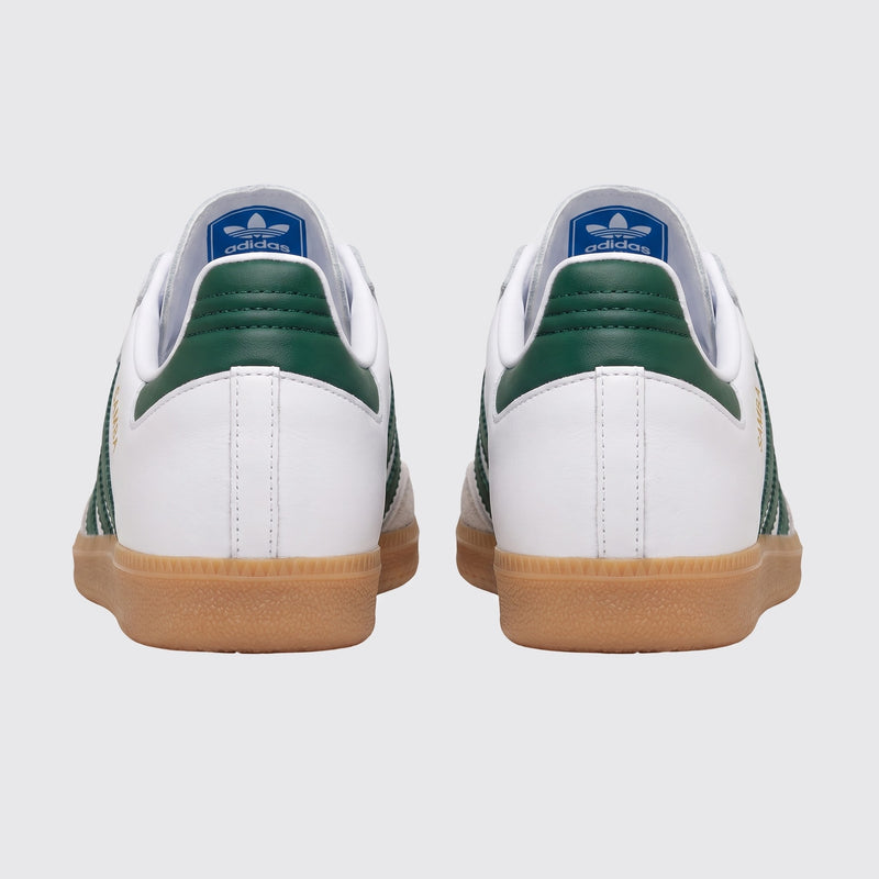 Adidas Samba OG White Green Gum sneaker – back view of the pair