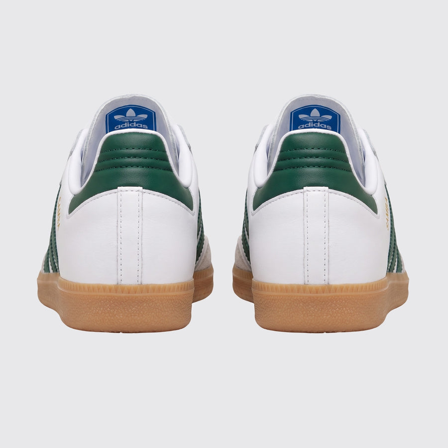 Adidas Samba OG White Green Gum sneaker – back view of the pair