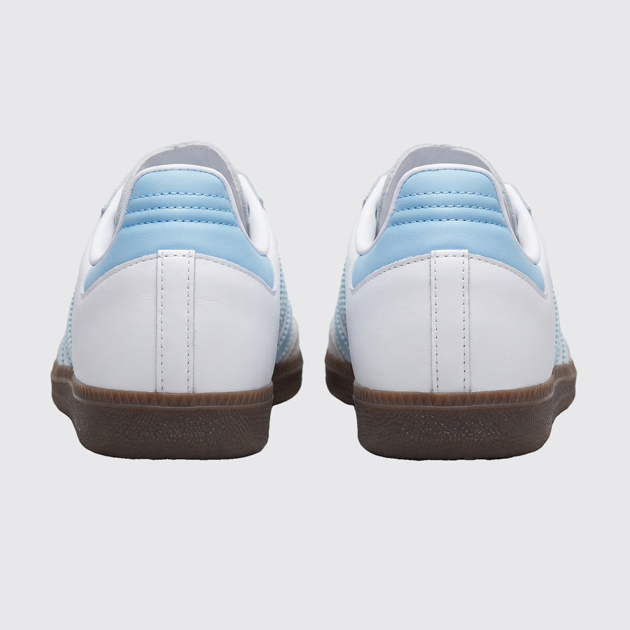 Adidas Samba OG White Halo Blue sneaker – back view of the pair