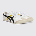 Onitsuka Tiger Mexico 66 White Sunflower Yellow zapatilla – vista tres cuartos del par desde el otro lado