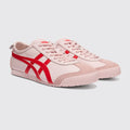 Onitsuka Tiger Mexico 66 Crystal Pink Classic Red Sneaker – Dreiviertelansicht des Paares von der anderen Seite