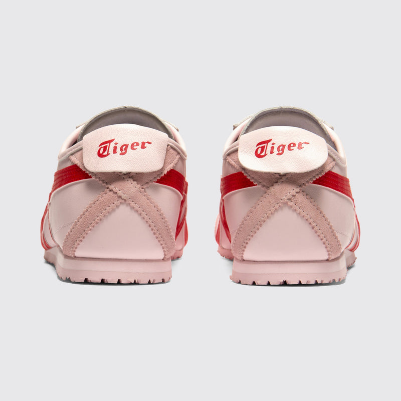 Onitsuka Tiger Mexico 66 Crystal Pink Classic Red Sneaker – Rückansicht des Paares