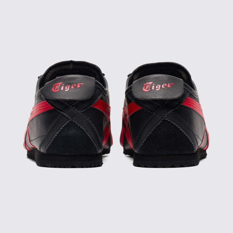 Onitsuka Tiger Mexico 66 Black Classic Red Sneaker – Rückansicht des Paares