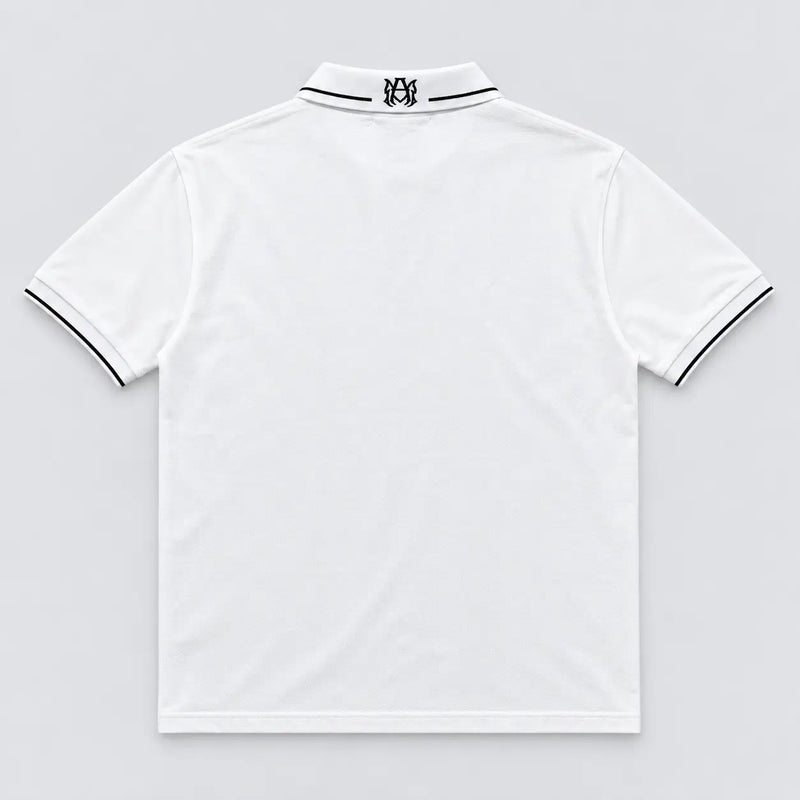 Amiri Tipped Polo White back view