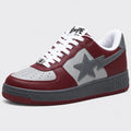 A Bathing APE BAPE STA Low M1 Burgundy sneaker – angled view