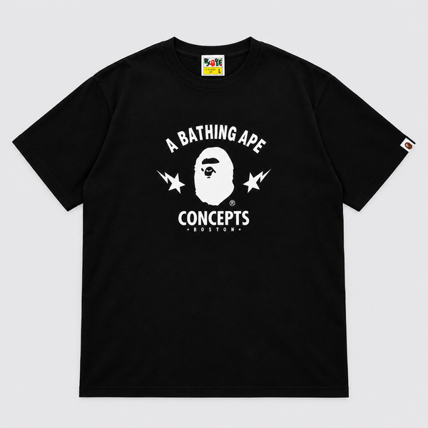 BAPE x Concepts Boston Tee Black front view