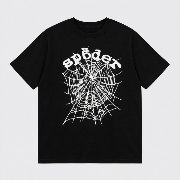 Sp5der White Web Tee Black Vorderansicht
