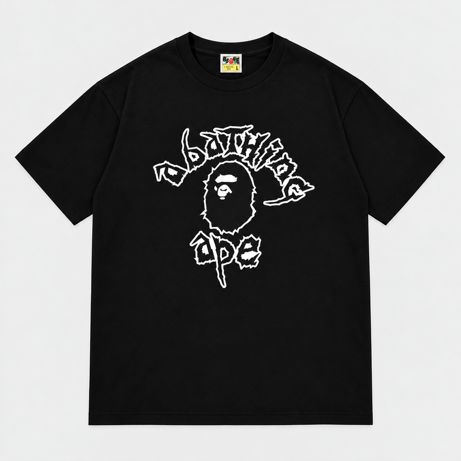 BAPE Hand Drawn Ape Head Tee Black Vorderansicht