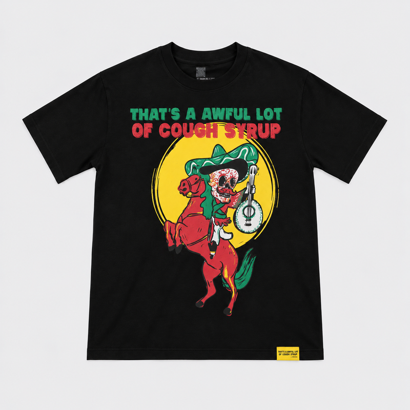 Awful Lot Of Cough Syrup Cowboy Tee Black Vorderansicht