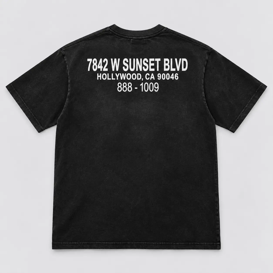 Amiri Club Hollywood Tee Washed Black back view