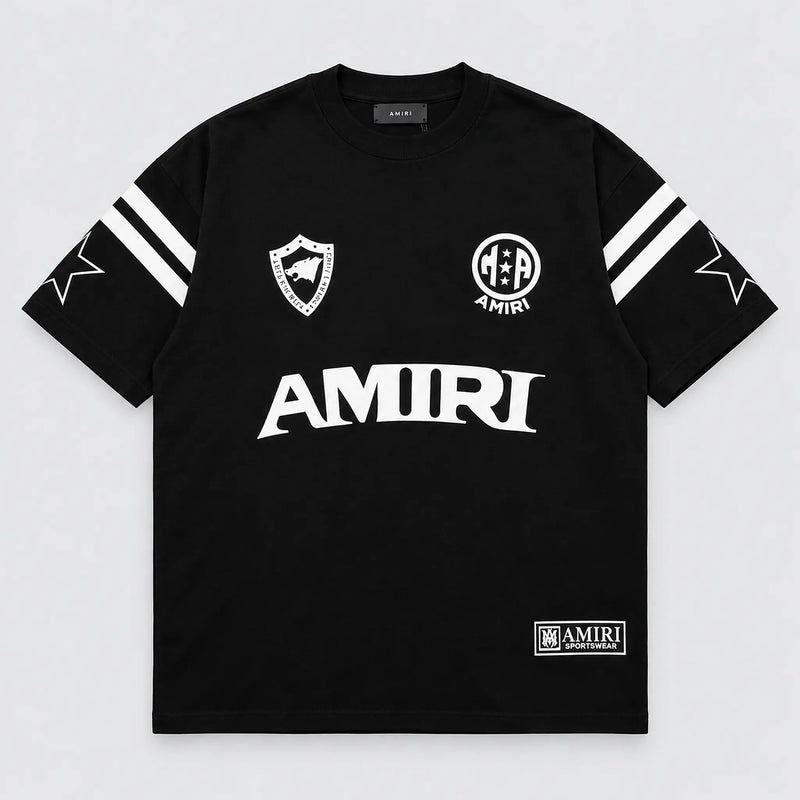 Amiri Football Tee Black Vorderansicht