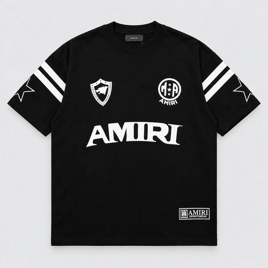 Amiri Football Tee Black Vorderansicht
