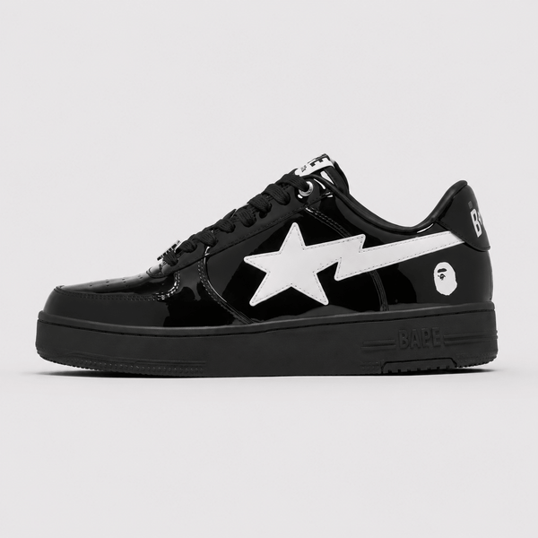 A Bathing APE BAPE STA Black White sneaker – side view