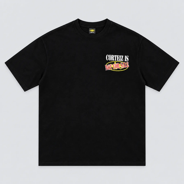 Corteiz Is Not For Sale Tee Black front view