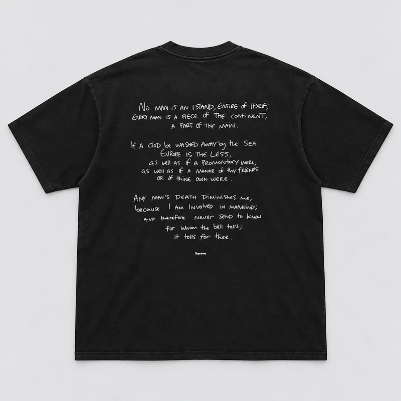 Corteiz x Supreme Rules The World Tee Black back view