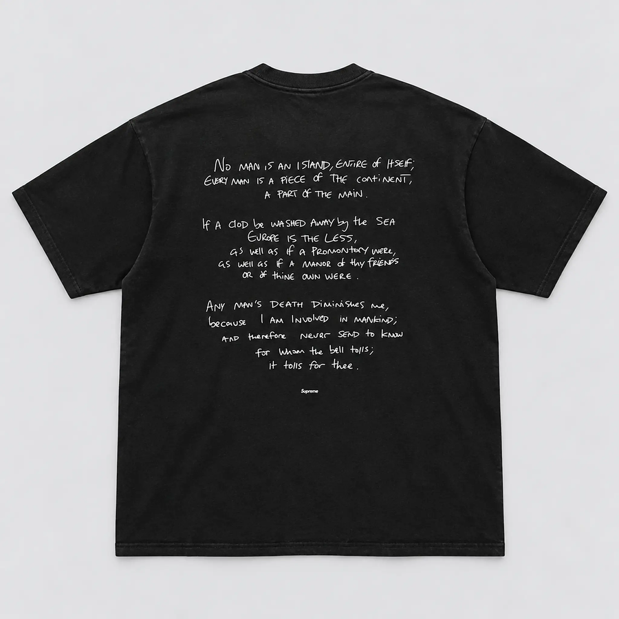 Corteiz x Supreme Rules The World Tee Black back view