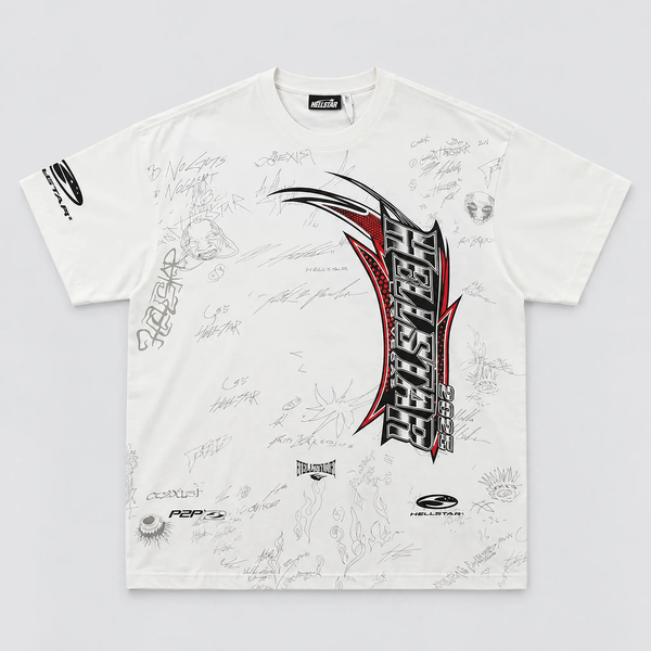 Hellstar Racing Autograph Tee White front view