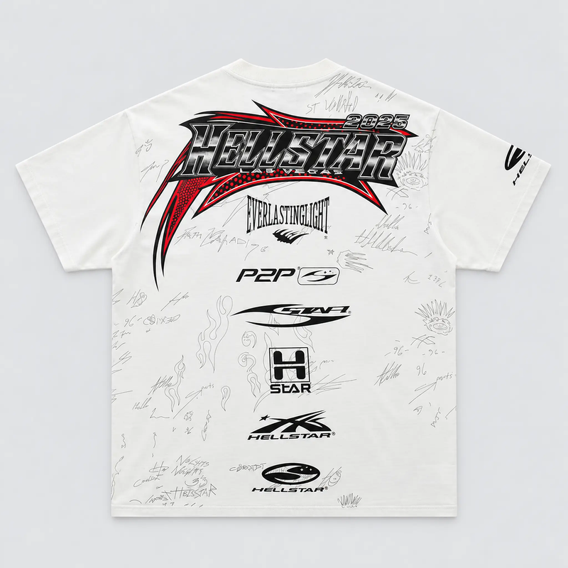 Hellstar Racing Autograph Tee White back view