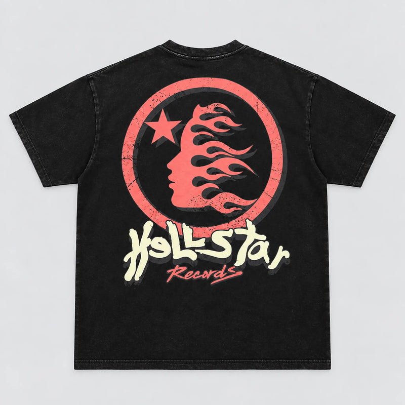 Hellstar Records Globe Tee Washed Black back view