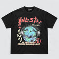 Hellstar Records Globe Tee Washed Black front view