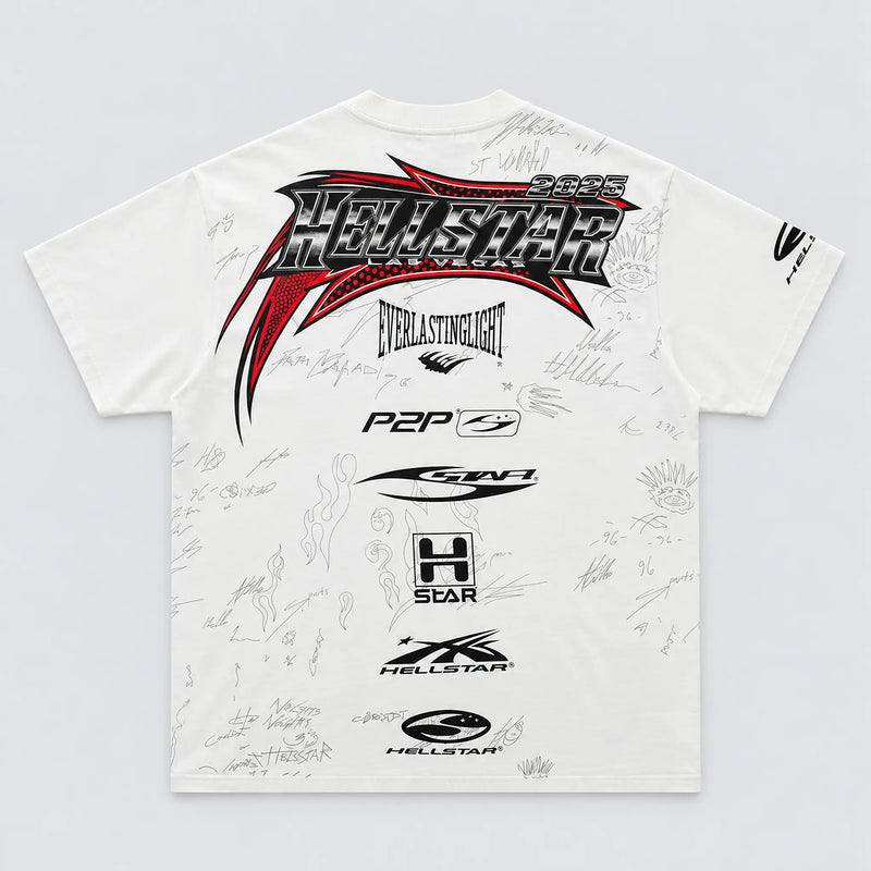Hellstar Racing Autograph Tee White vista traseira