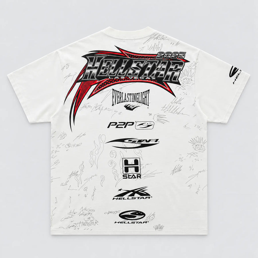 Hellstar Racing Autograph Tee White vista traseira