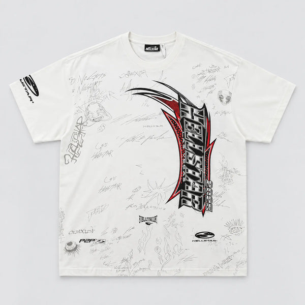 Hellstar Racing Autograph Tee White vue de face
