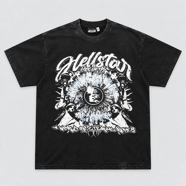 Hellstar The World Is Yours Tee Washed Black vue de face