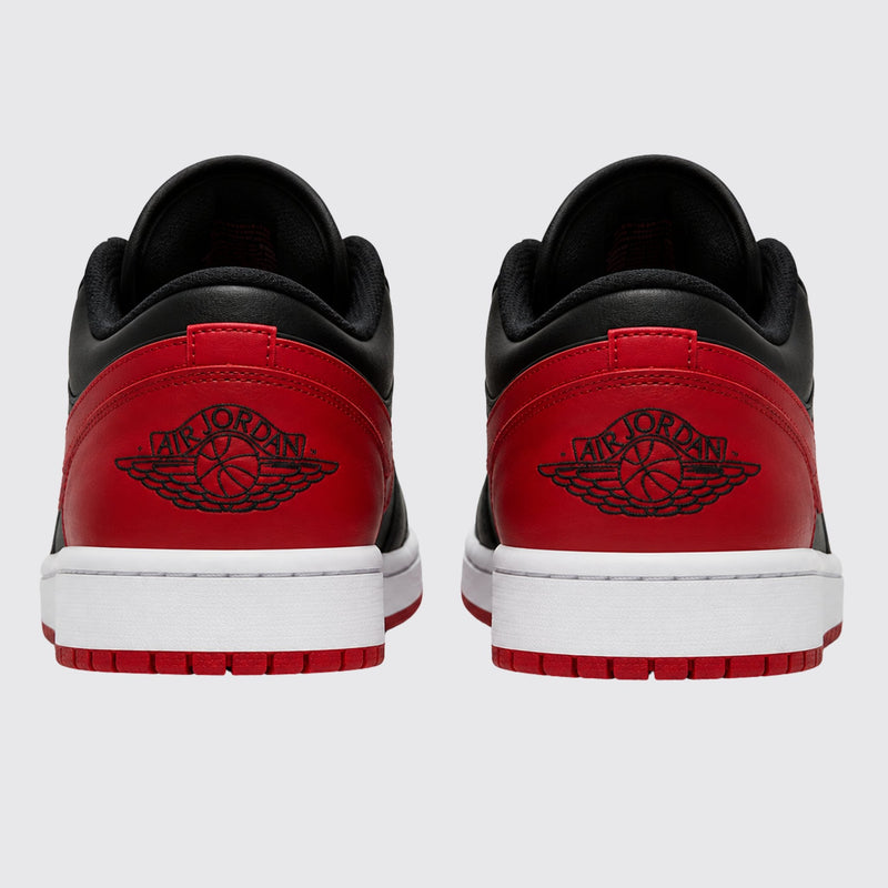Jordan 1 Low Bred black white red sneakers