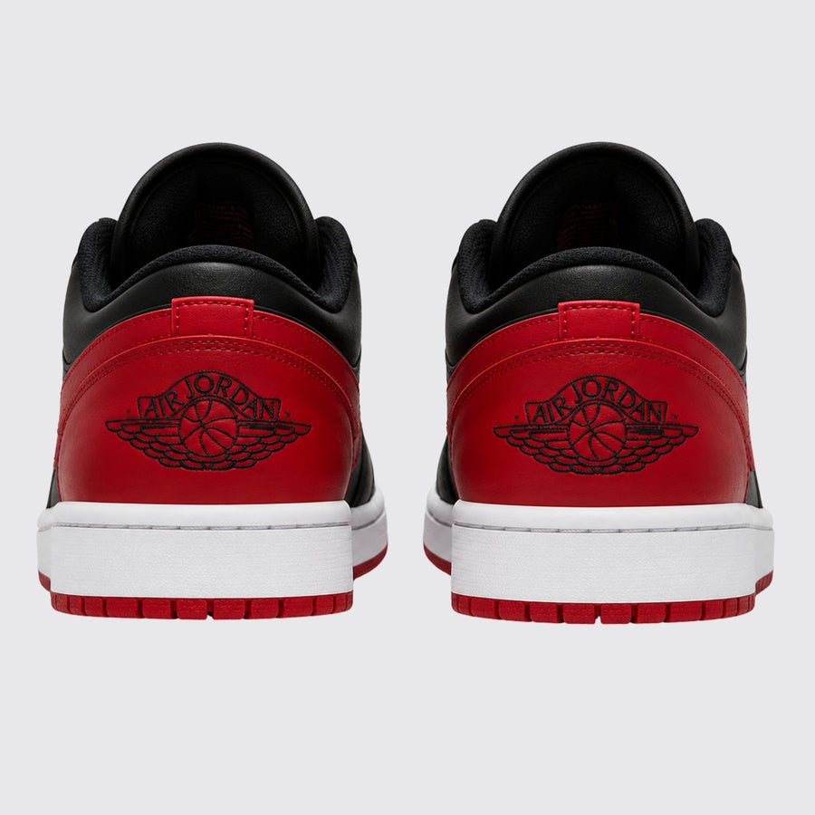 Jordan 1 Low Bred black white red sneakers
