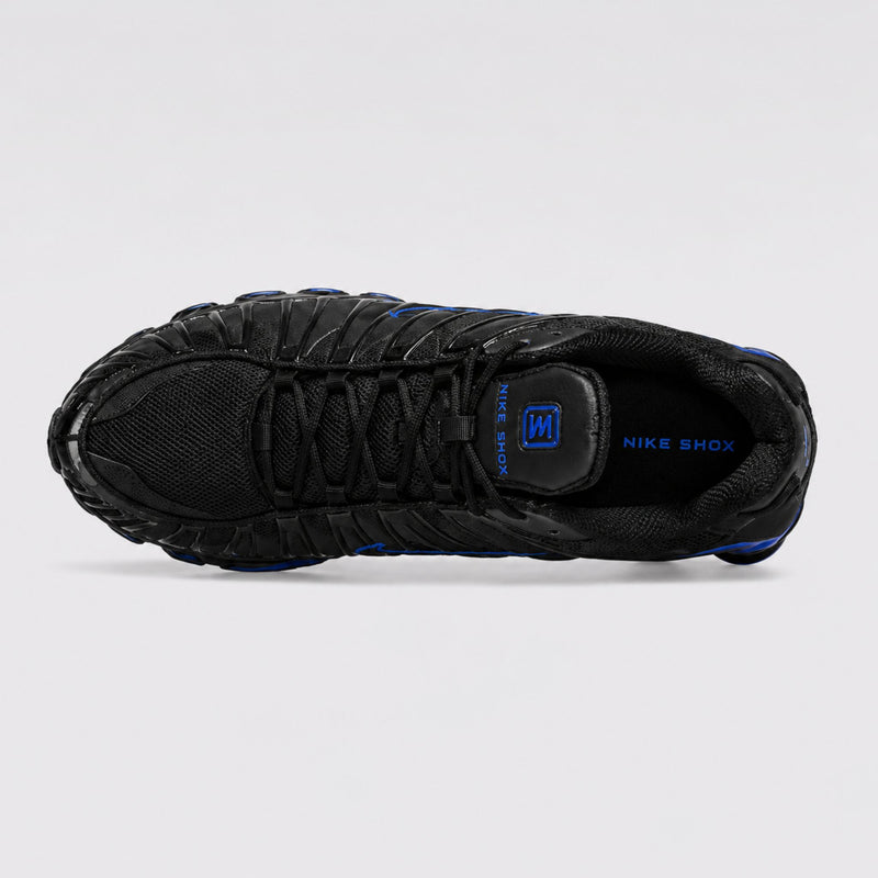Nike Shox TL Black Racer Blue sneakers with Metallic Silver details