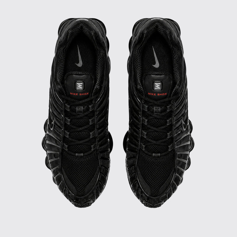 Nike Shox TL Black top view running shoes