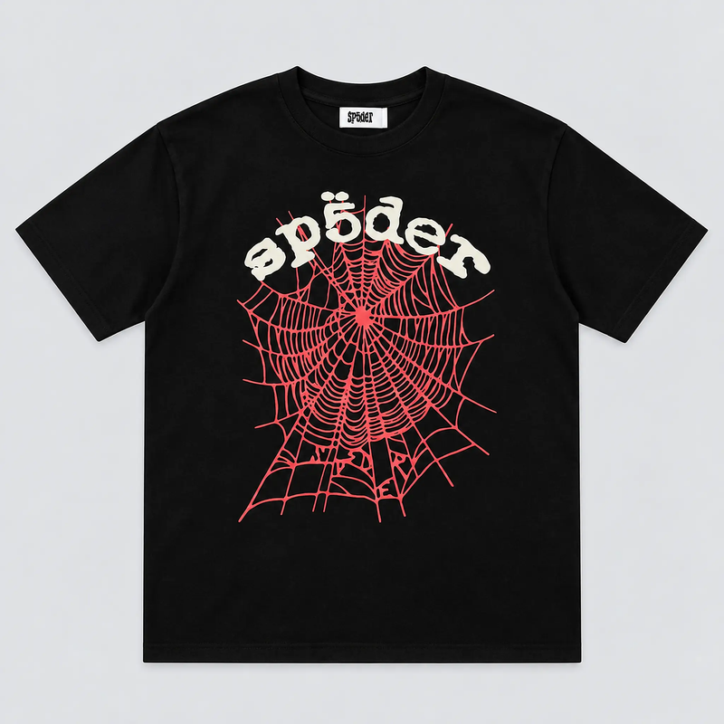 Sp5der OG Web Tee Black front view
