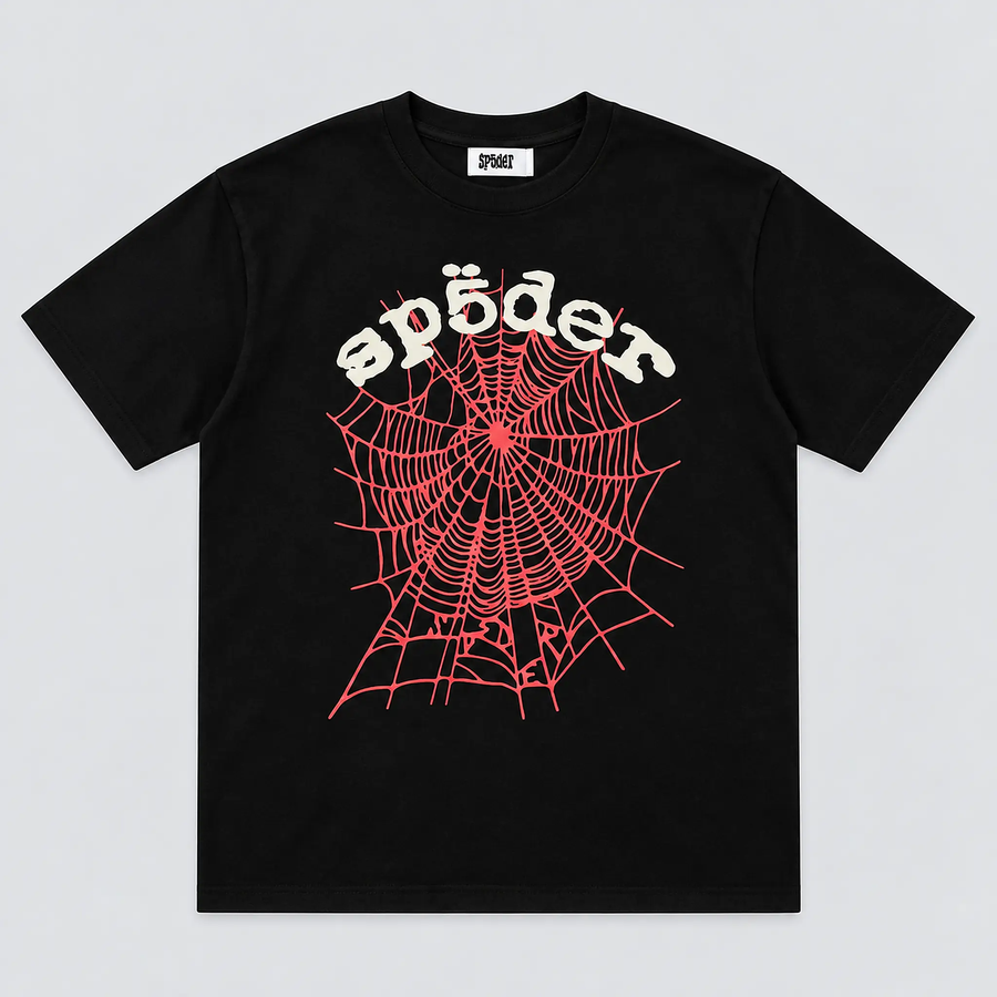 Sp5der OG Web Tee Black front view