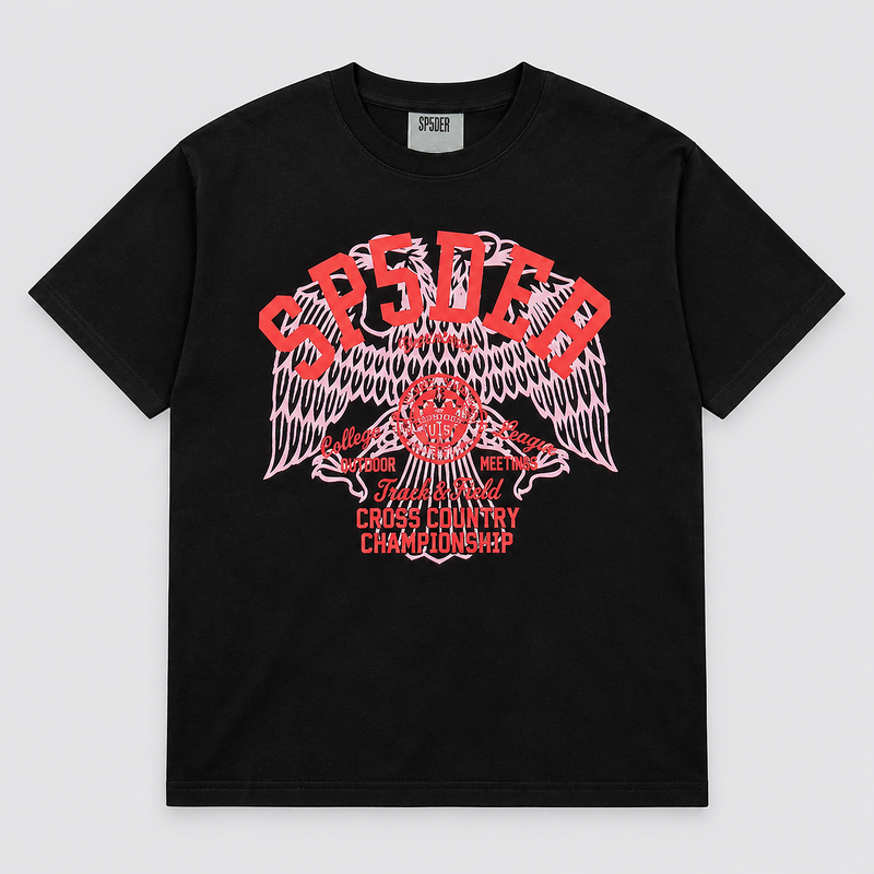 Sp5der Eagle Cross Country Tee Black Vorderansicht
