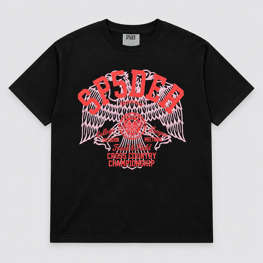 Sp5der Eagle Cross Country Tee Black Vorderansicht