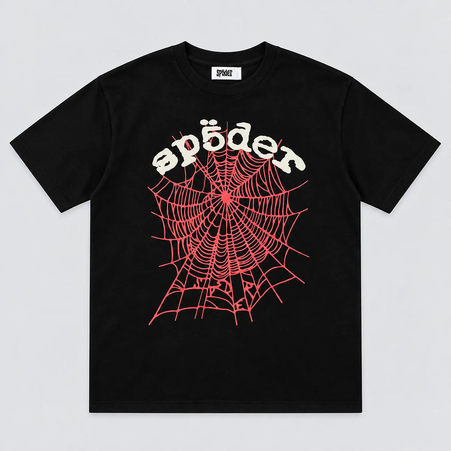 Sp5der OG Web Tee Black Vorderansicht