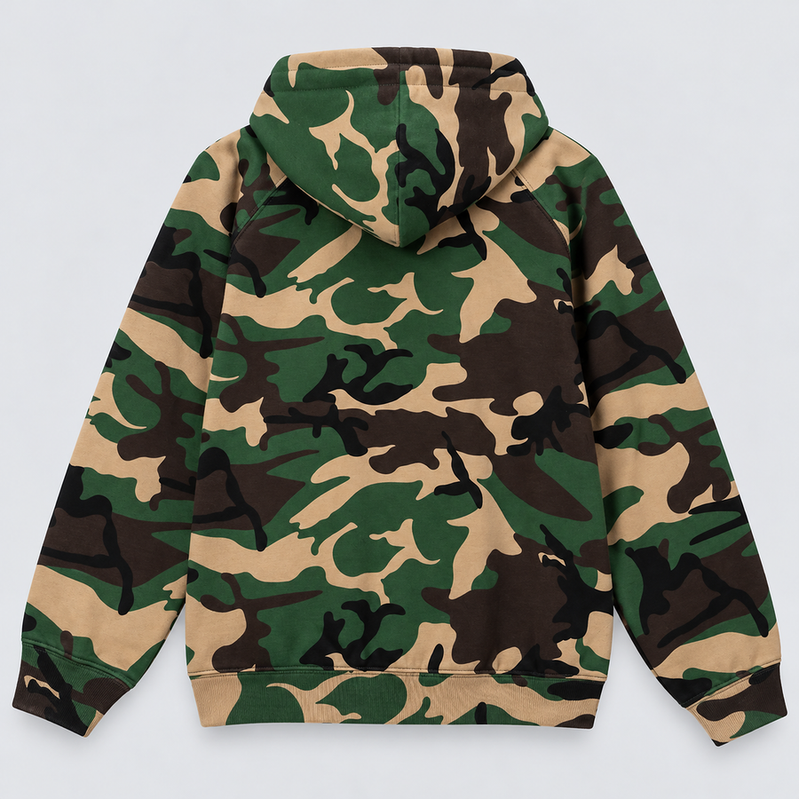 Supreme Woodland Camo Zip Up Hoodie vista trasera
